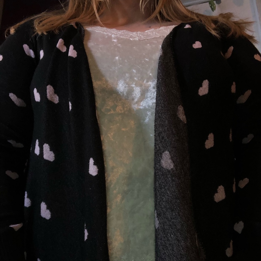 Black Pink heart women’s sweater